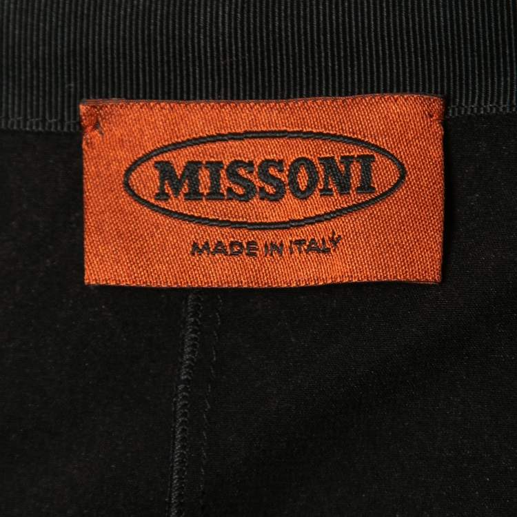 Pre Owned Missoni Black/Beige Patterned Knit Maxi Skirt M
