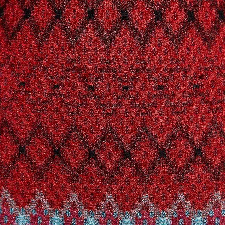 Pre Owned Missoni Multicolor Patterned Lurex Knit Long Sleeve Maxi Dress S
