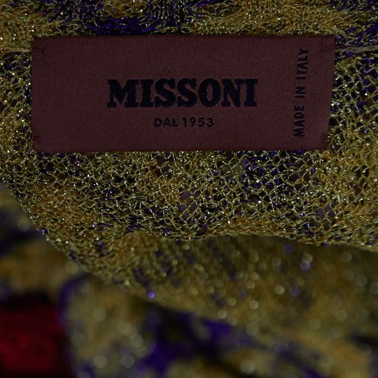 Pre Owned Missoni Multicolor Patterned Lurex Knit Long Sleeve Maxi Dress S