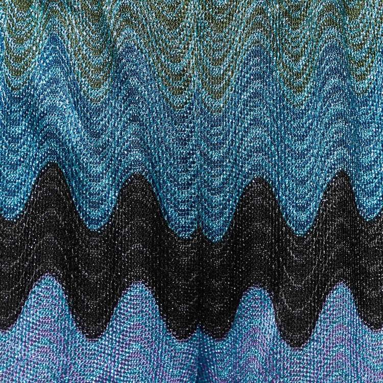 Pre Owned Missoni Multicolor Patterned Lurex Knit Straight Leg Pants S
