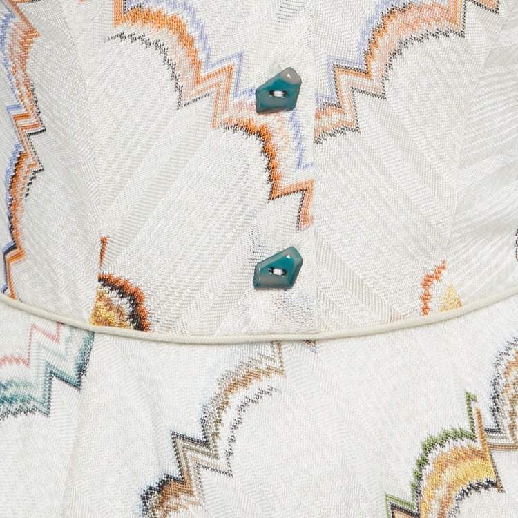 Pre Owned Missoni Multicolor Patterned Knit Button Front A-Line Midi Dress XS