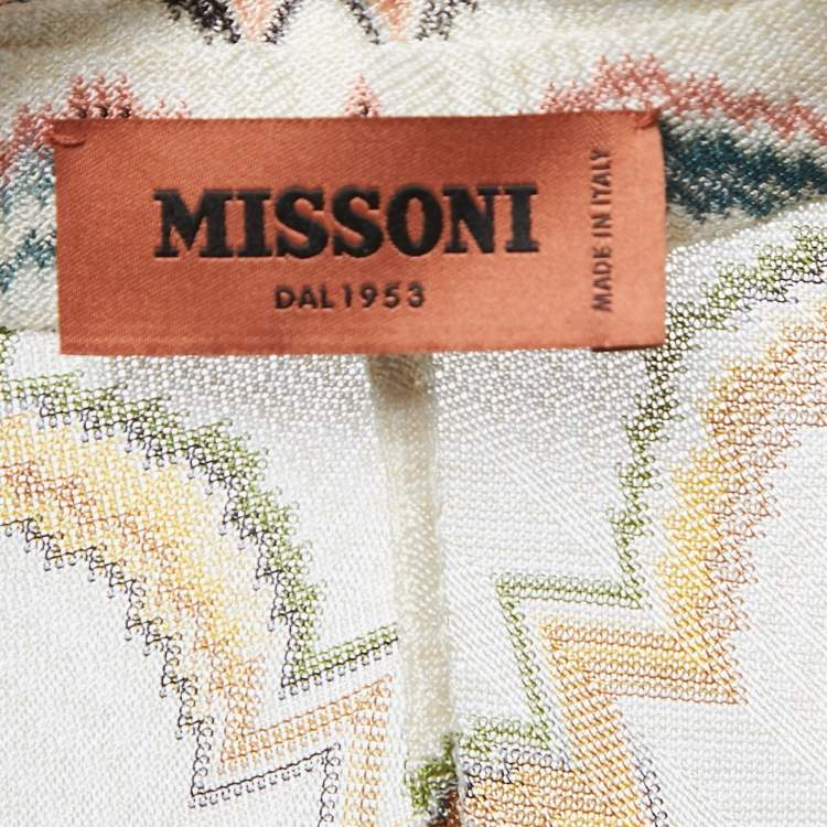 Pre Owned Missoni Multicolor Patterned Knit Button Front A-Line Midi Dress XS