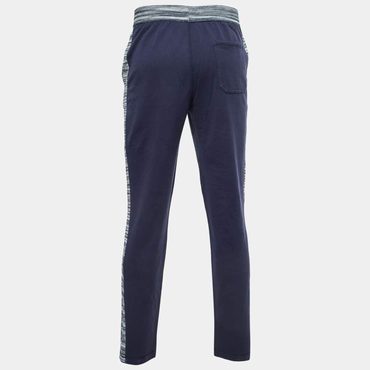 Pre Owned Missoni Navy Blue Cotton Drawstring Lounge Pants M