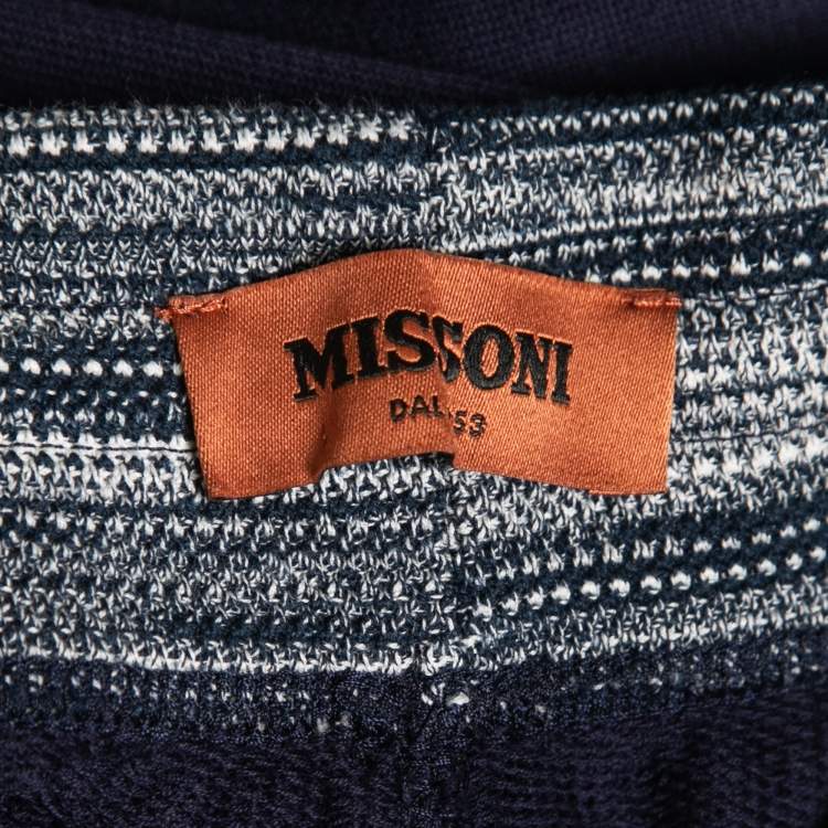 Pre Owned Missoni Navy Blue Cotton Drawstring Lounge Pants M