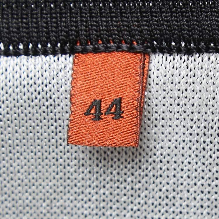 Pre Owned Missoni White/ Black Abstract Pattern Knit Wide Leg Pants M