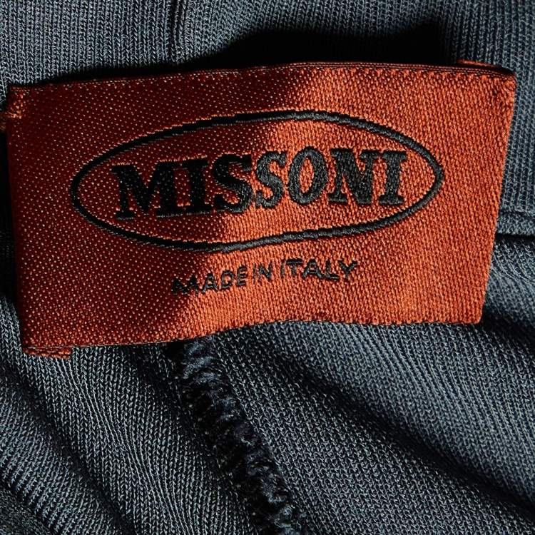 Pre Owned Missoni Grey Knit Straight Leg Pants M