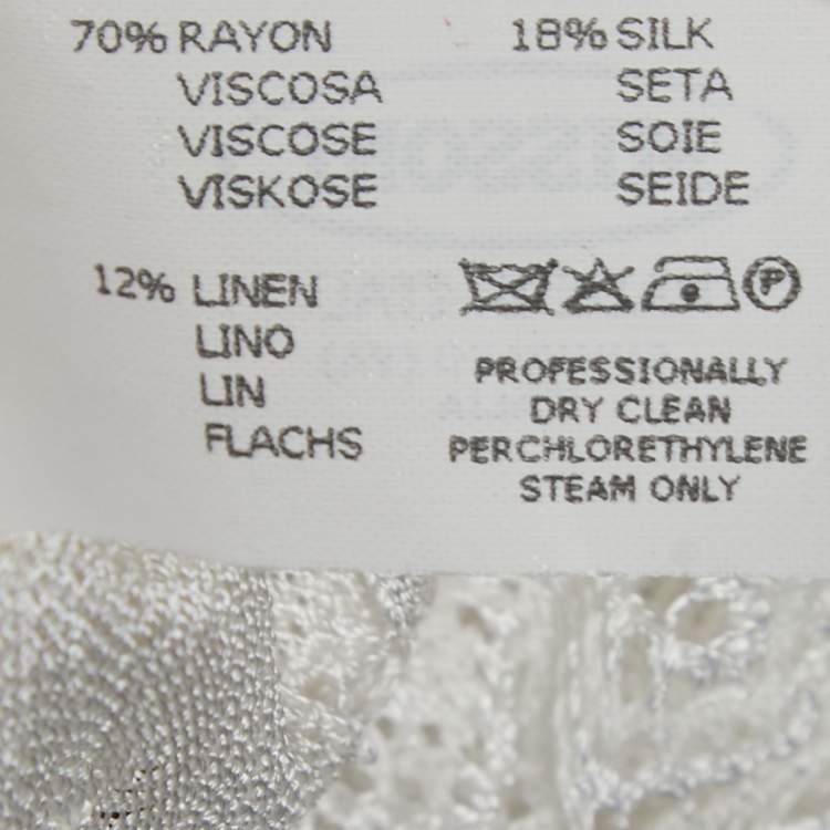 Pre Owned Missoni White Silk & Knit Mini Dress S