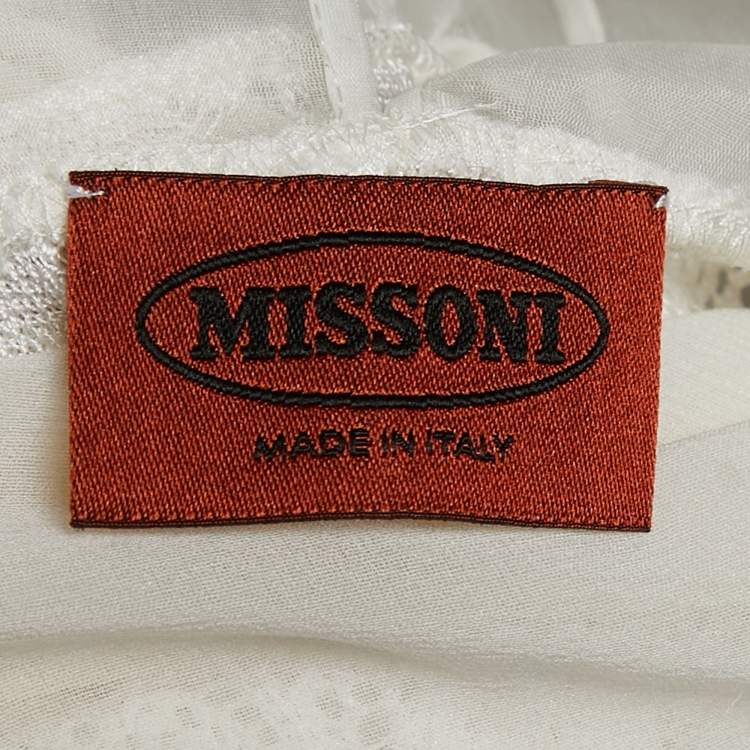 Pre Owned Missoni White Silk & Knit Mini Dress S