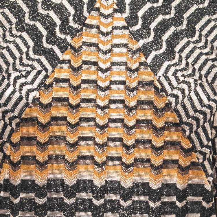 Pre Owned Missoni Multicolor Patterned Lurex Knit Mini Dress S