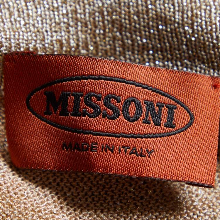 Pre Owned Missoni Gold Lurex Knit Tank Top M