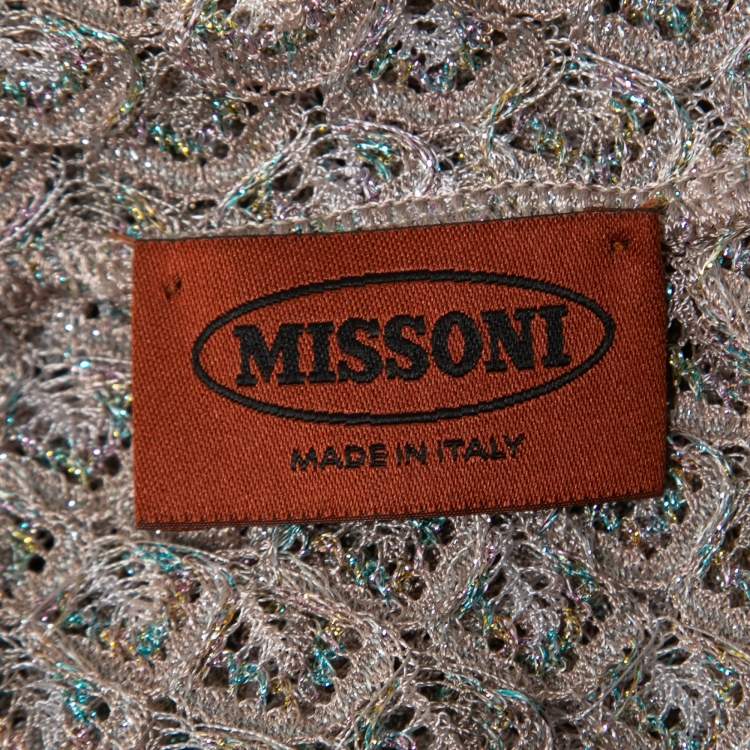 Pre Owned Missoni Multicolor Lurex Knit One Shoulder Draped Midi Dress S