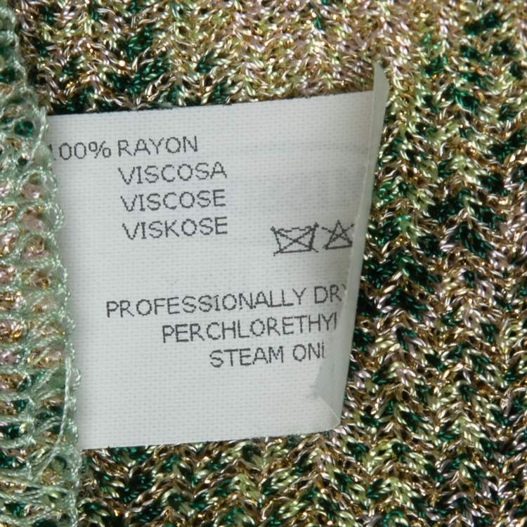Pre Owned Missoni Multicolor Patterned Lurex Knit Cap Sleeve Short Dress S