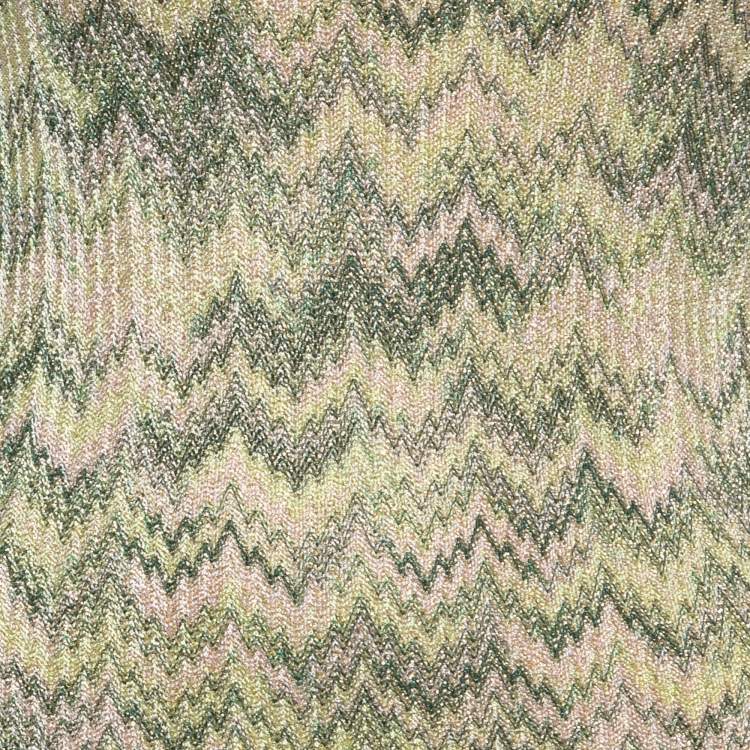 Pre Owned Missoni Multicolor Patterned Lurex Knit Cap Sleeve Short Dress S