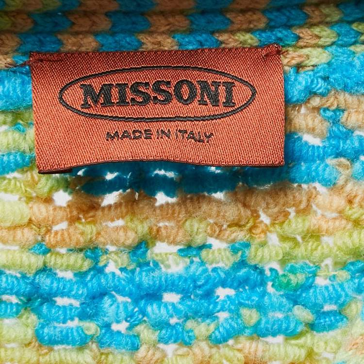 Pre Owned Missoni Multicolor Patterned Wool Blend Open Front Sleeveless Cardigan M