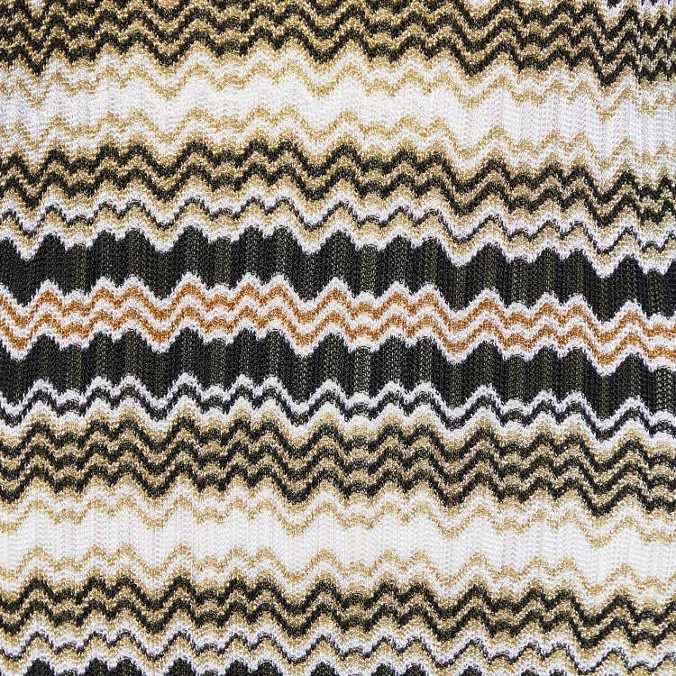 Pre Owned Missoni Multicolor Patterned Lurex Knit Maxi Dress M