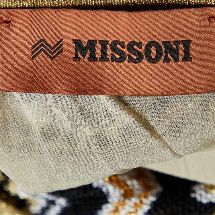 Pre Owned Missoni Multicolor Patterned Lurex Knit Maxi Dress M