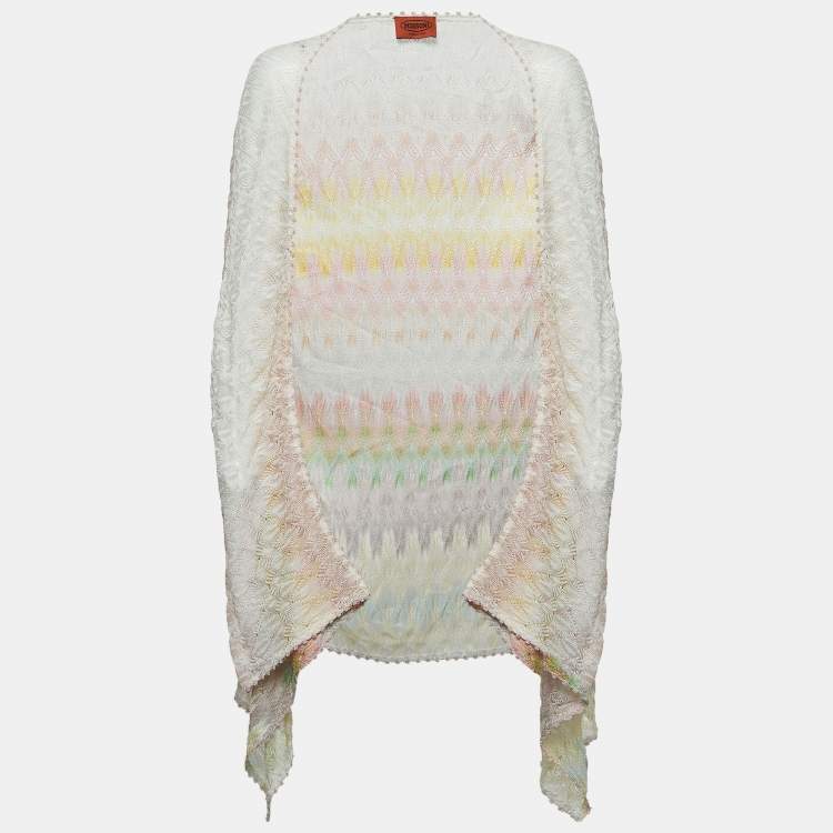 Pre Owned Missoni Multicolor Patterned Knit Open Front Cardigan M