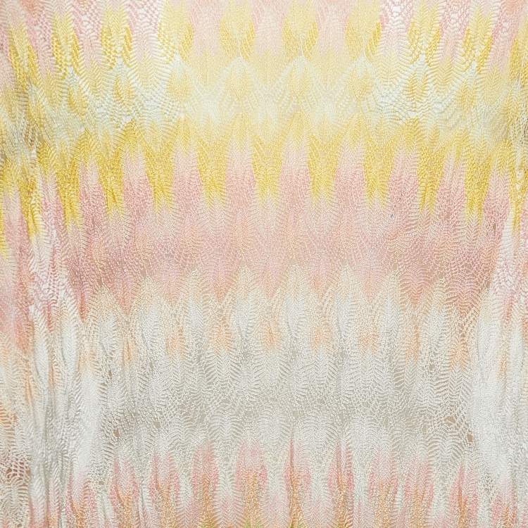 Pre Owned Missoni Multicolor Patterned Knit Open Front Cardigan M