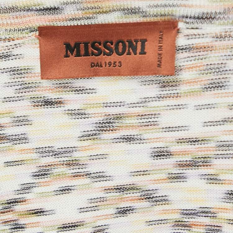 Pre Owned Missoni Multicolor Patterned Knit Buttoned Cardigan L