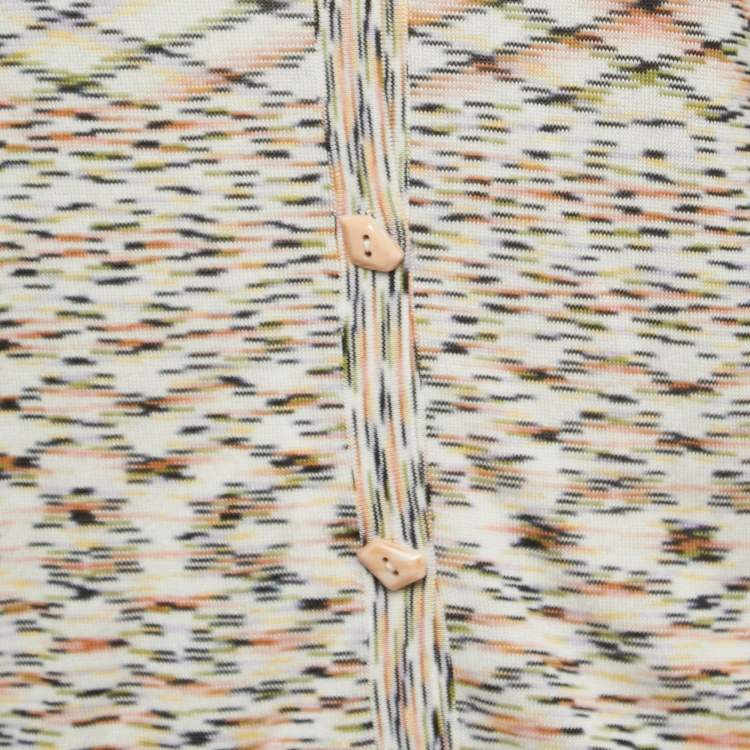 Pre Owned Missoni Multicolor Patterned Knit Buttoned Cardigan L