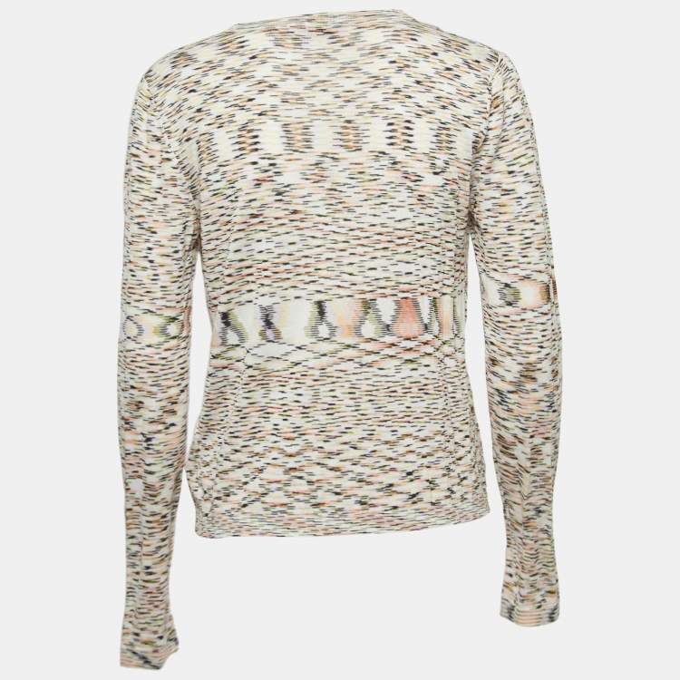 Pre Owned Missoni Multicolor Patterned Knit Buttoned Cardigan L