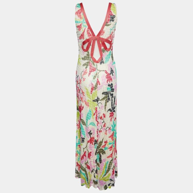Pre Owned Missoni Multicolor Printed Patterned Knit Sleeveless Maxi Dress M