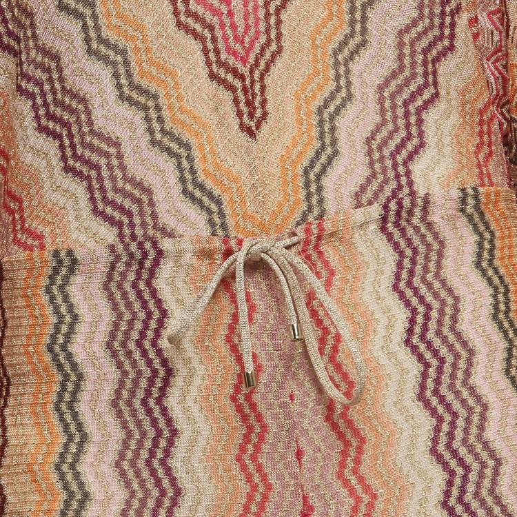 Pre Owned Missoni Multicolor Patterned Lurex Knit Drawstring Jumpsuit S