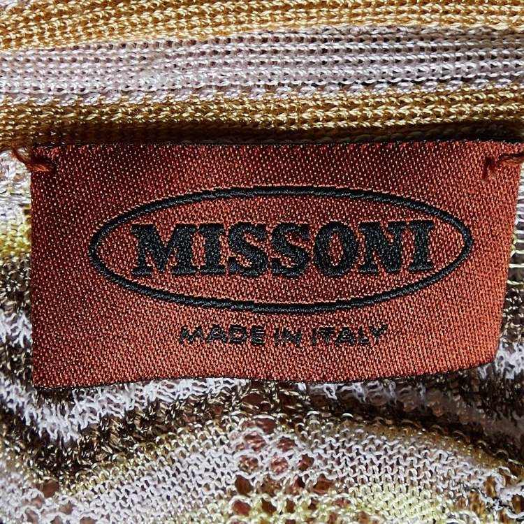 Pre Owned Missoni Multicolor Patterned Knit Wrap Effect Top S