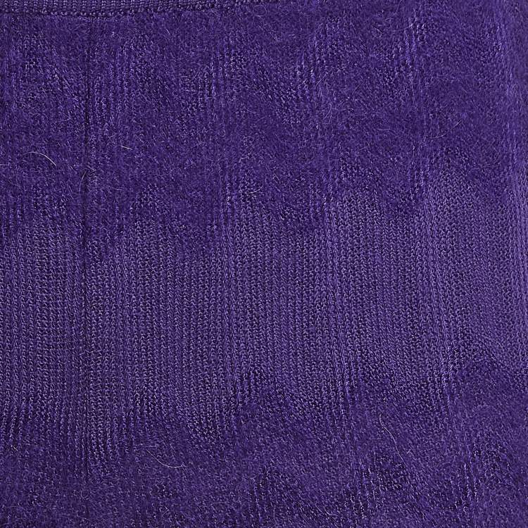 Pre Owned Missoni Purple Wool Blend Knit Elasticated Waist Pants S