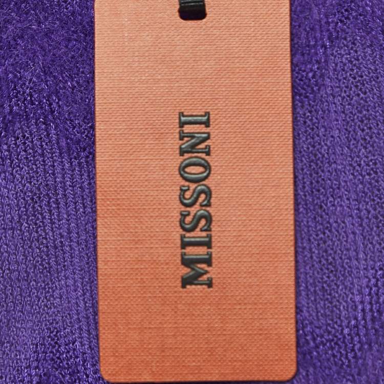 Pre Owned Missoni Purple Wool Blend Knit Elasticated Waist Pants S