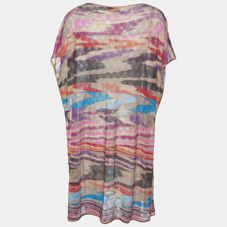 Pre Owned Missoni Mare Multicolor Lurex Knit Cover Up Tunic L