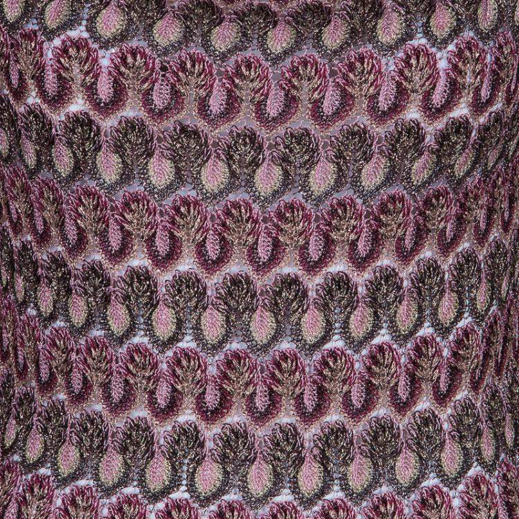 Pre Owned Missoni Multicolor Off-Shoulder Knit Dress M