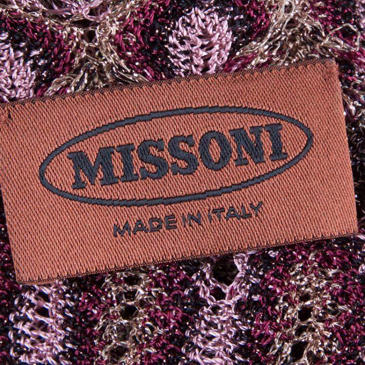 Pre Owned Missoni Multicolor Off-Shoulder Knit Dress M