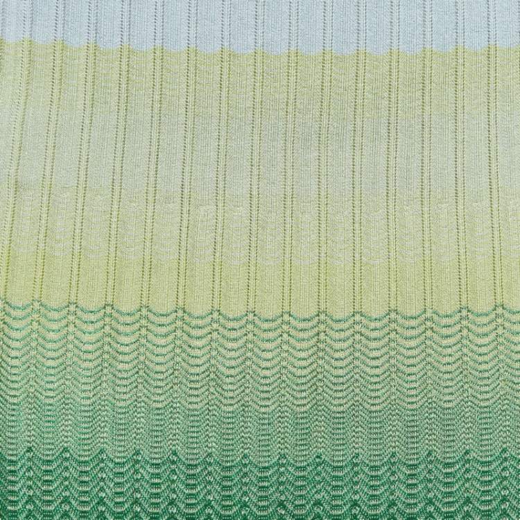 Pre Owned Missoni Multicolor Chevron Knit Flared Maxi Skirt M
