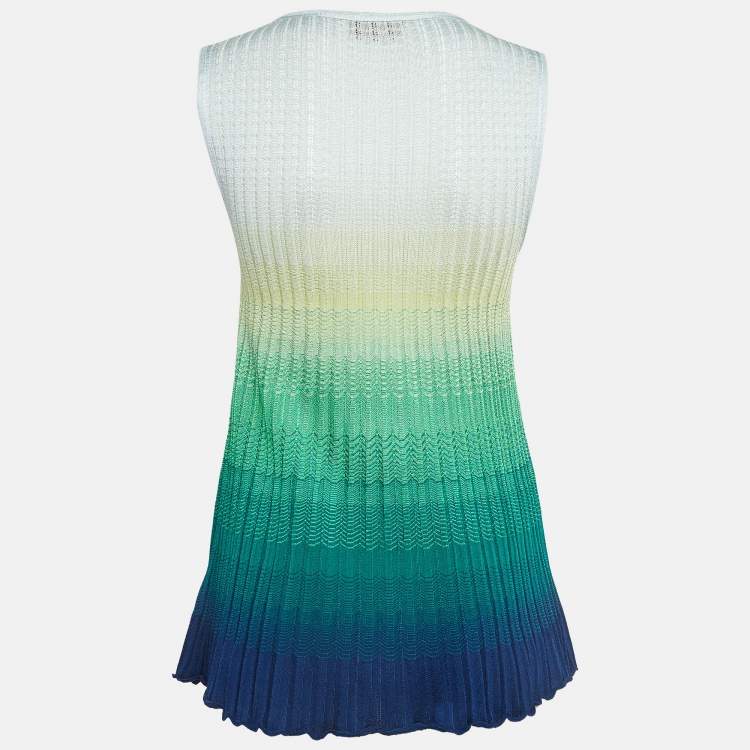 Pre Owned Missoni Multicolor Chevron Knit Sleeveless Top M