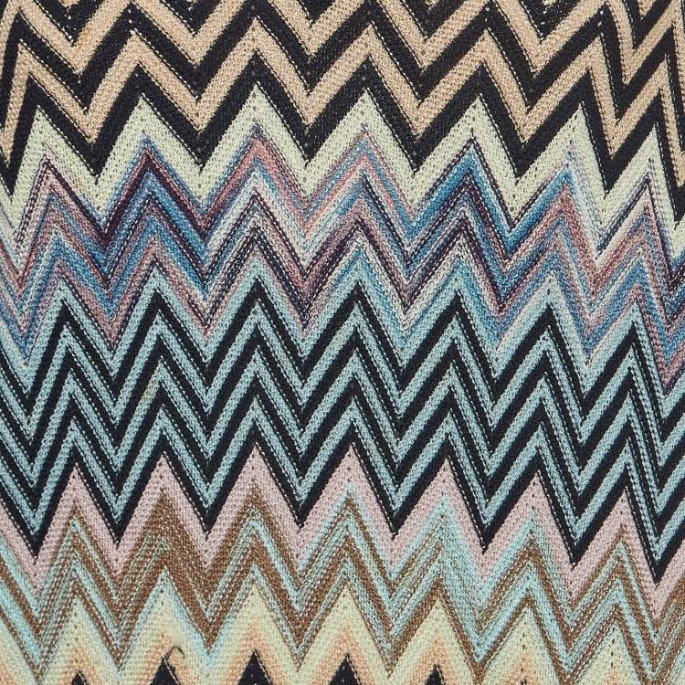 Pre Owned Missoni Multicolor Chevron Knit V-Neck Sweater XXL