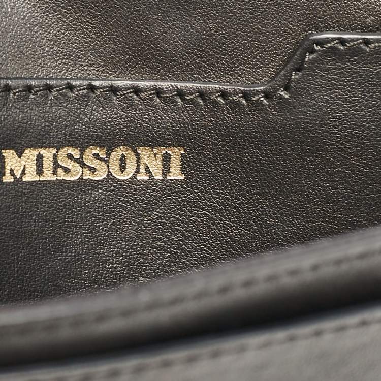 Pre Owned Missoni Black Leather Mini Envelope Shoulder Bag