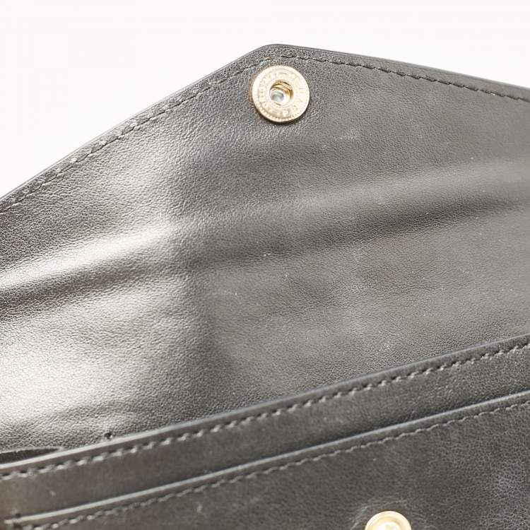 Pre Owned Missoni Black Leather Mini Envelope Shoulder Bag