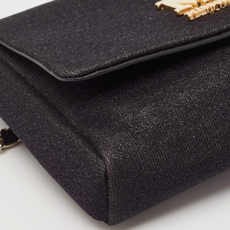 Pre Owned Missoni Black Fabric Logo Flap Shoulder Bag