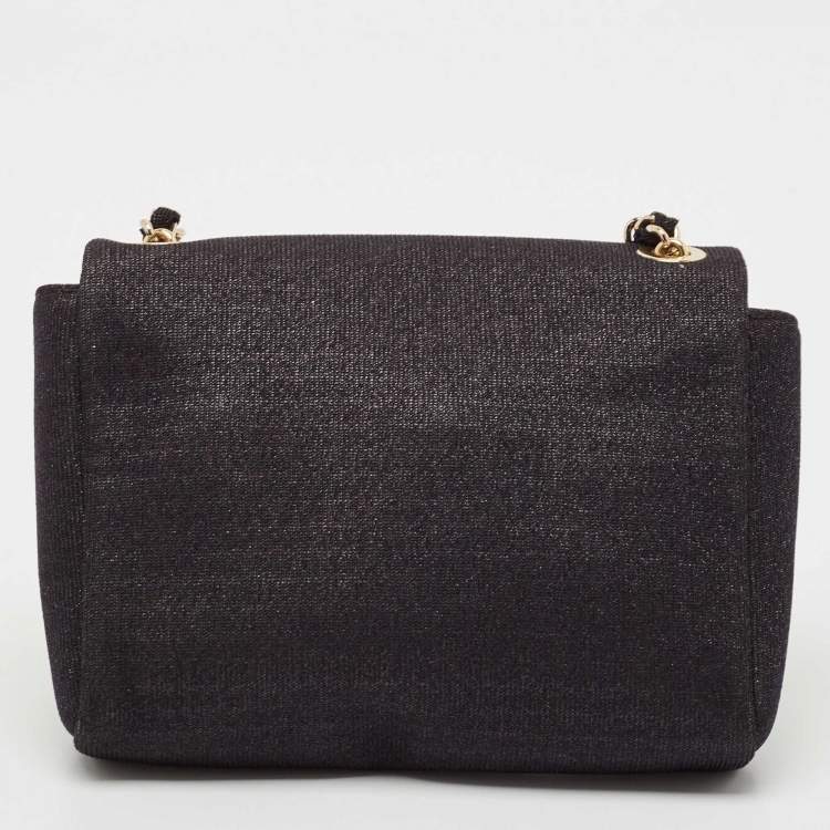 Pre Owned Missoni Black Fabric Logo Flap Shoulder Bag