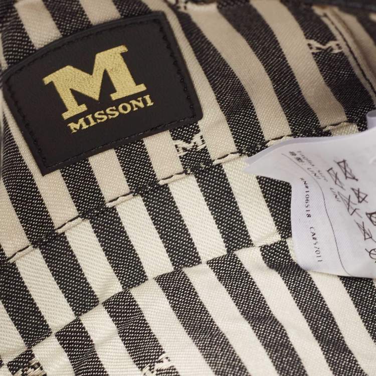 Pre Owned Missoni Black Fabric Logo Flap Shoulder Bag