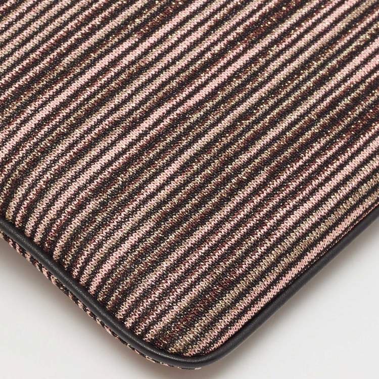 Pre Owned Missoni Multicolor Lurex Fabric Stripe Chain Clutch