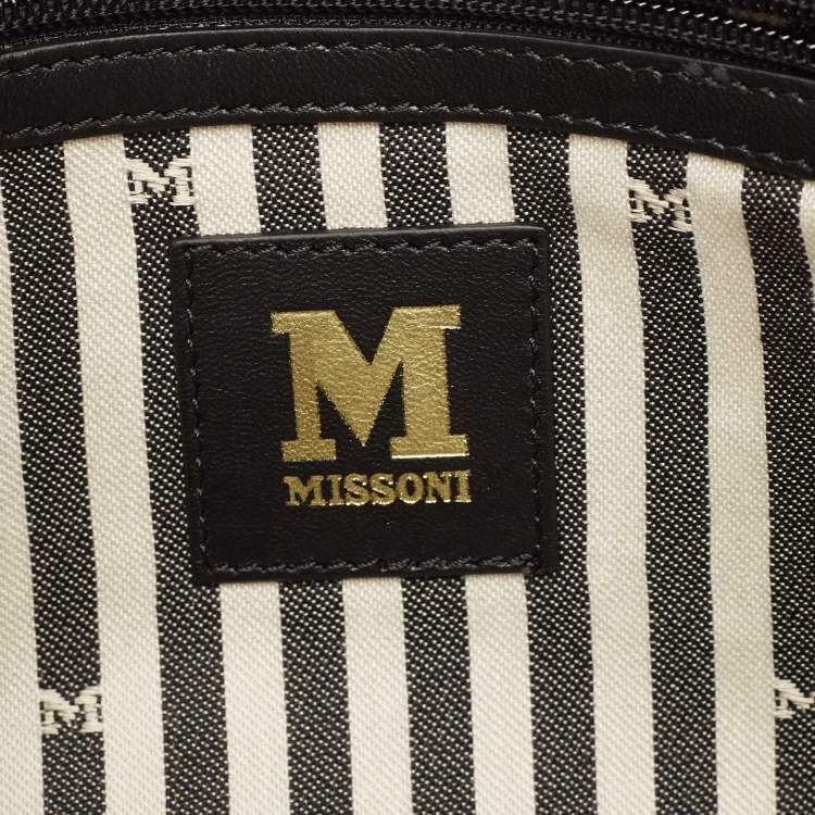 Pre Owned Missoni Multicolor Lurex Fabric Stripe Chain Clutch