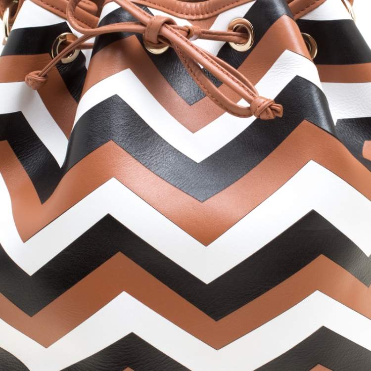 Pre Owned Missoni Brown/Multicolor Printed Bucket Bag