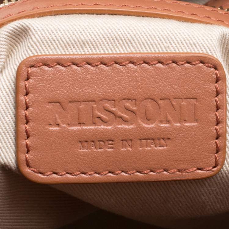 Pre Owned Missoni Brown/Multicolor Printed Bucket Bag