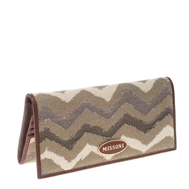 Pre Owned Missoni Multicolor Zigzag Print Canvas Continental Wallet