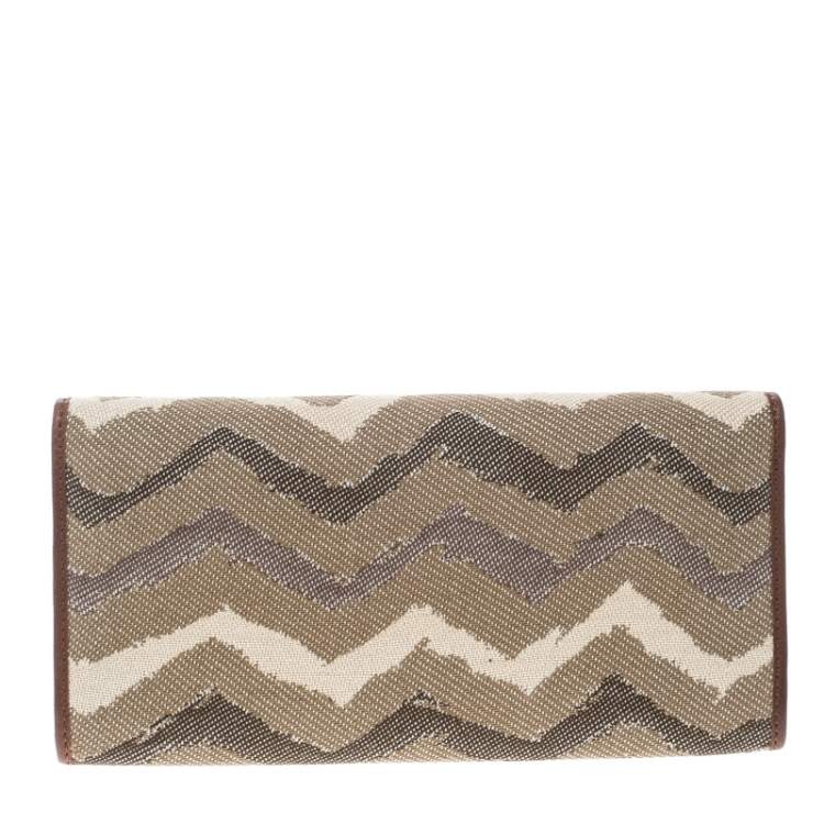 Pre Owned Missoni Multicolor Zigzag Print Canvas Continental Wallet
