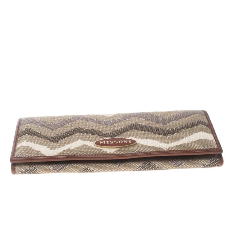 Pre Owned Missoni Multicolor Zigzag Print Canvas Continental Wallet