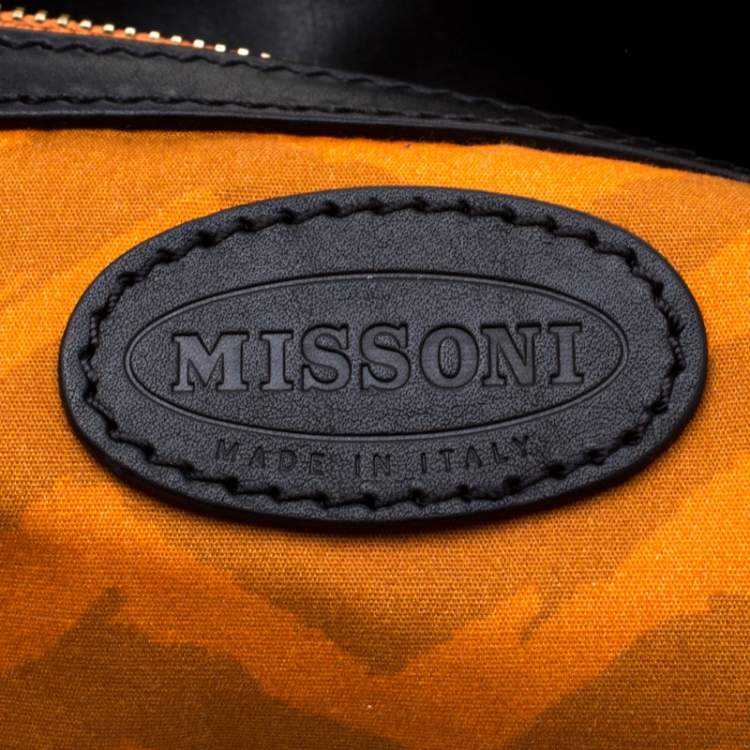 Pre Owned Missoni Multicolor Wave Printed Canvas and Leather Tote