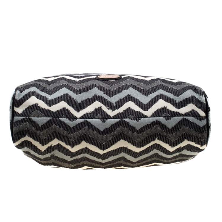 Pre Owned Missoni Multicolor Wave Printed Canvas and Leather Tote